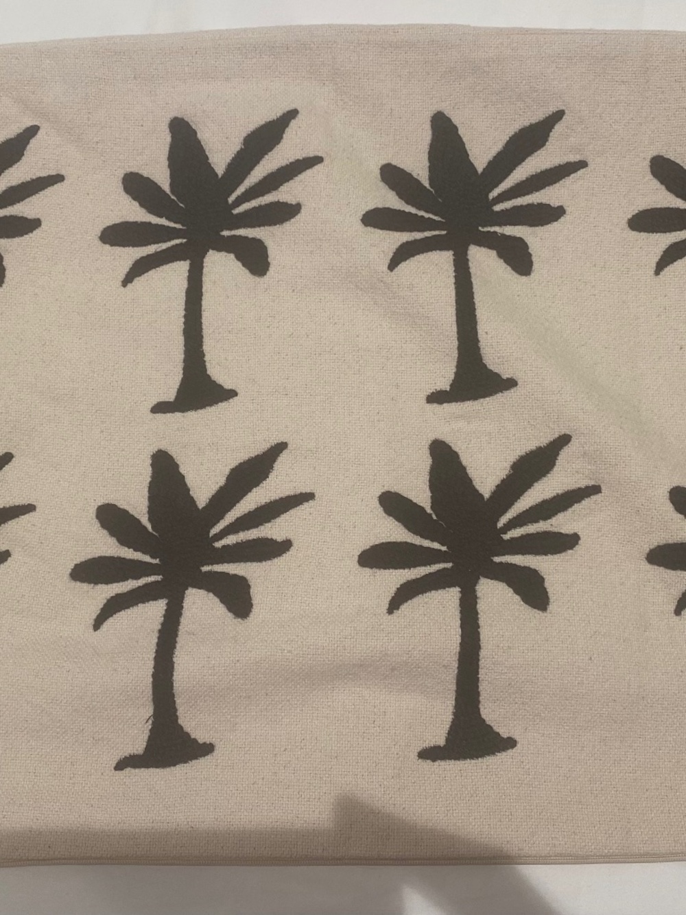 Pillow Cover – Palm Tree Print, Natural Canvas16 x 24 inch
